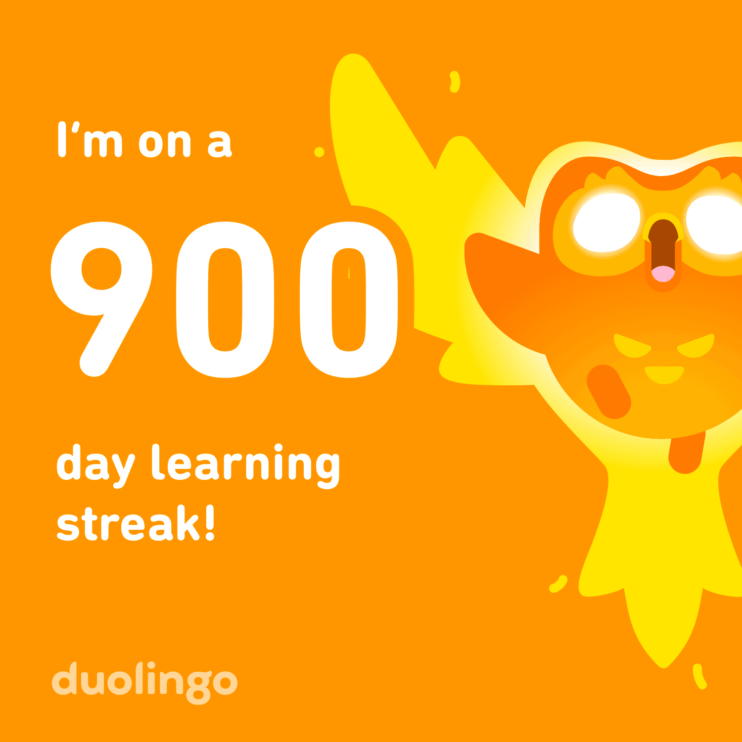 Duolingo 900 Day Learning Streak
